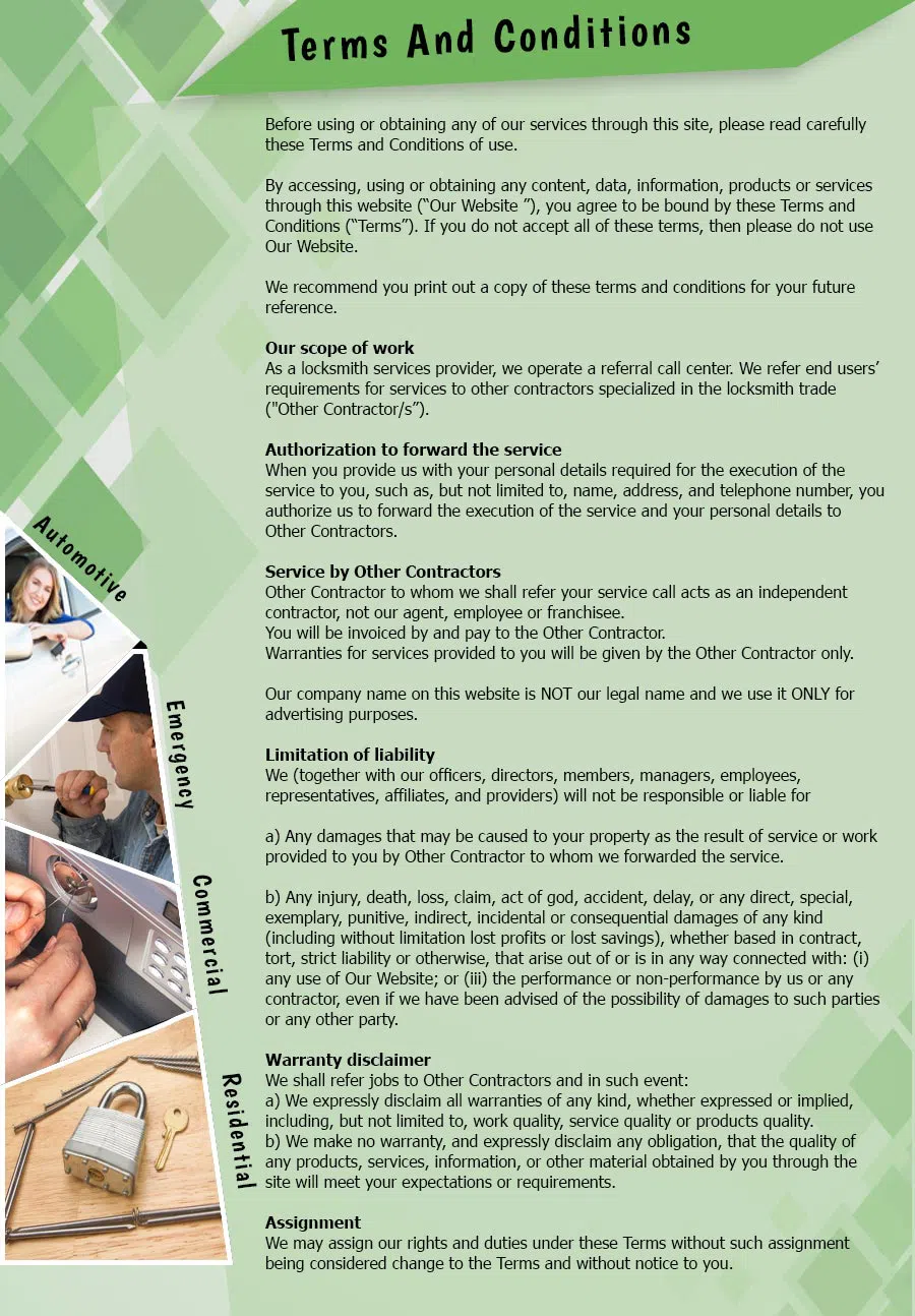 Aqua Locksmith Store Glencoe, IL 847-603-3331 - TermsAndConditions-2